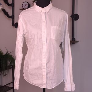 Classic Universal Thread Long Sleeve Button-Down in White. Perfect for Corporate